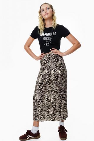 Leopard Print Column Skirt