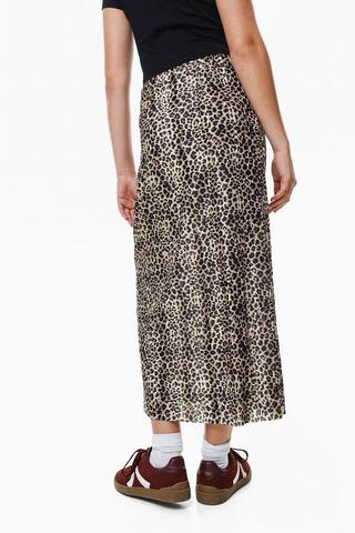Leopard Print Column Skirt