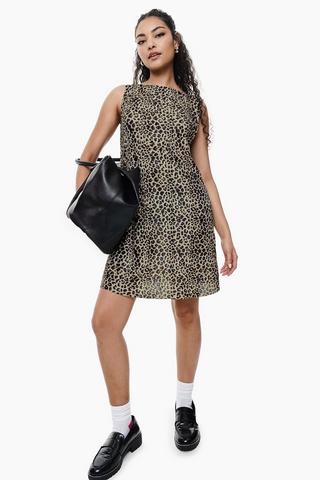 Leopard Print A-Line Dress
