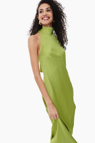 Halter Satin Prom Dresses_US6, SOD003