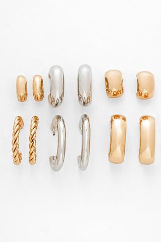 6 Pack Hoop Earrings