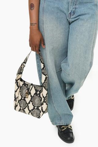 Snakeskin Bucket Bag