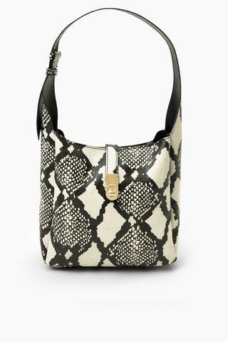 Snakeskin Bucket Bag