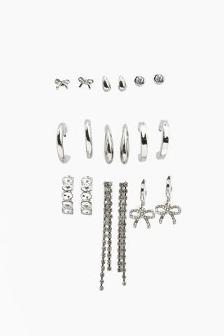 9 Pack Stud And Hoop Earrings