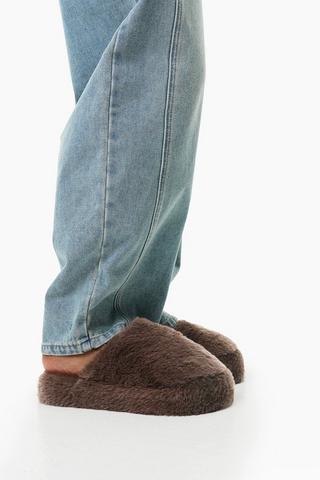 Platform Fluffy Slippers
