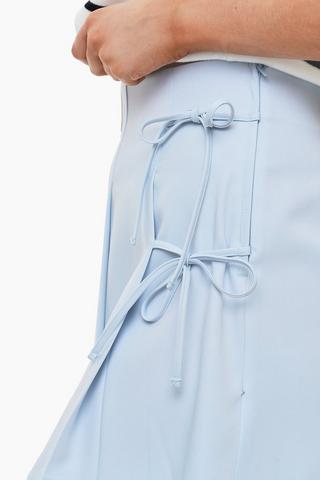 Bow Pleated Mini Skirt