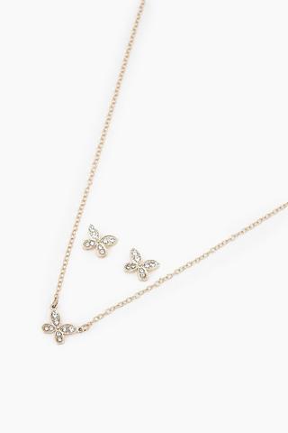 Butterfly Necklace And Earring Set