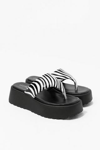 Zebra Print Platform Sandal