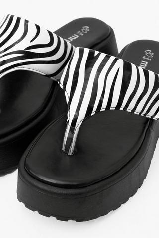 Zebra Print Platform Sandal