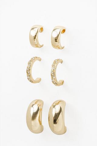 3 Pack Hoop Earrings