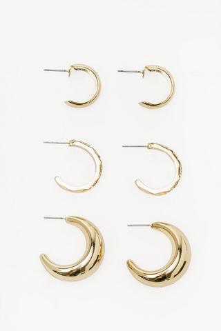 3 Pack Hoop Earrings