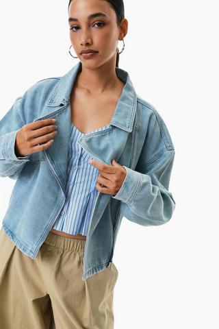 Denim Biker Jacket