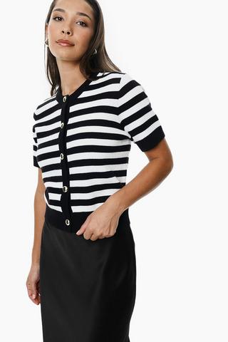 Stripe Knit Cardigan