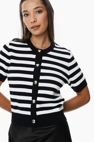 Stripe Knit Cardigan