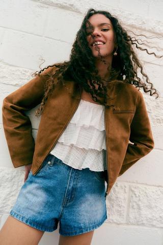 Suede Biker Jacket