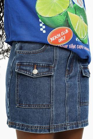 Denim Cargo Skirt