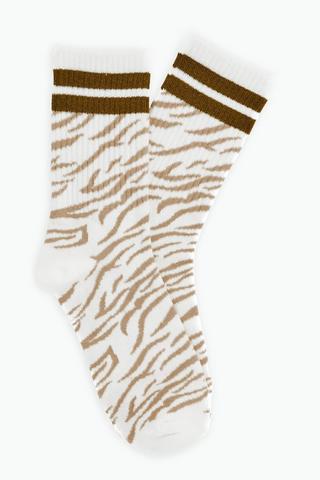 Zebra Print Anklet Socks
