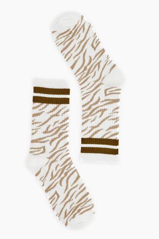 Zebra Print Anklet Socks