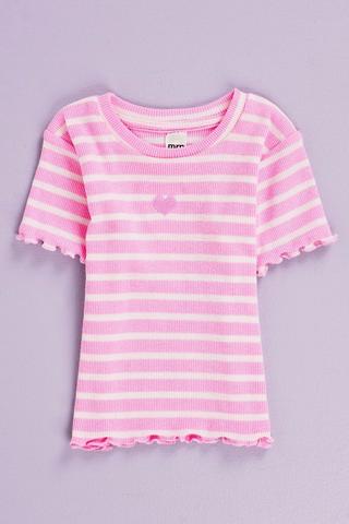 Stripe Short Sleeve Top