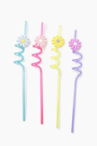 4 Pack Daisy Twist Straws