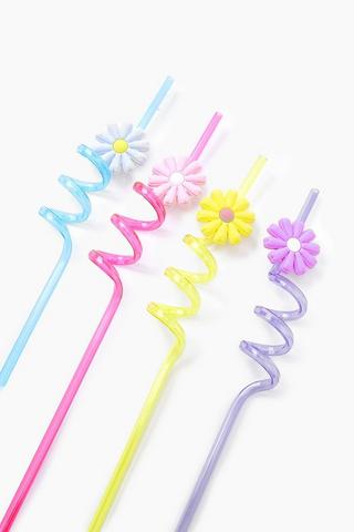 4 Pack Daisy Twist Straws