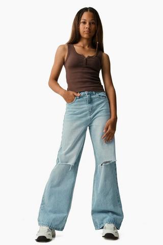 Rigid Wide-Leg Denims