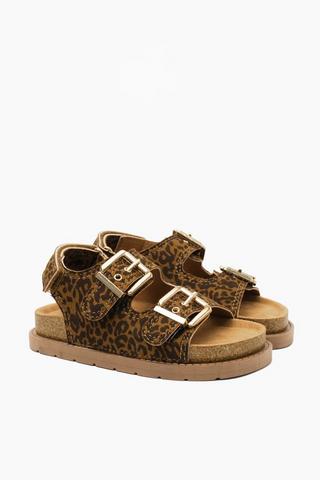 Leopard Print Ankle Strap Sandal