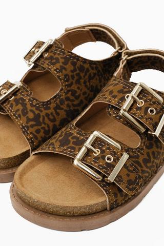 Leopard Print Ankle Strap Sandal