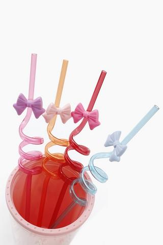 4 Pack Bow Twist Straws