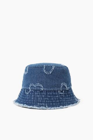 Denim Heart Bucket Hat