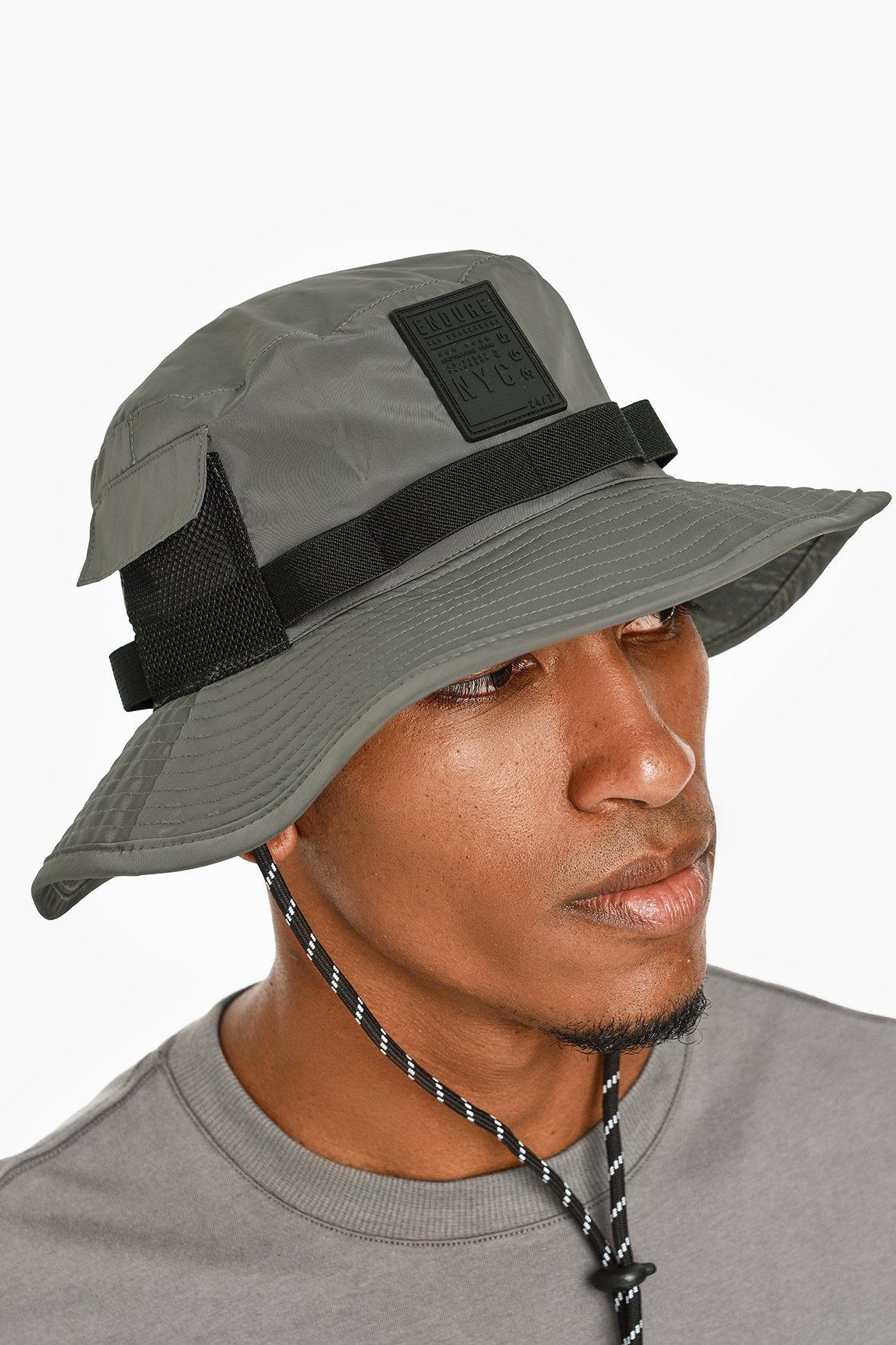 Leather Trim Floppy Hat