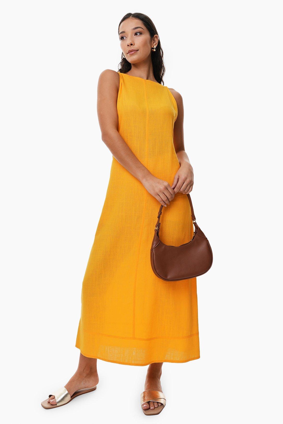 Gray Linen A line Dress main image 1