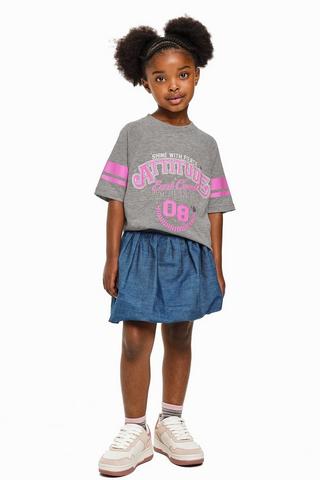 Denim Bubble Hem Skirt