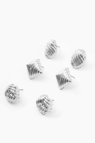 3 Pack Stud Earrings