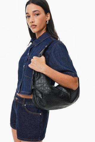 Crocodile Skin Shoulder Bag