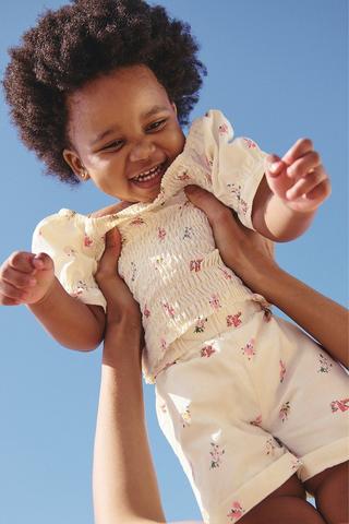 Peplum Top And Shorts Set