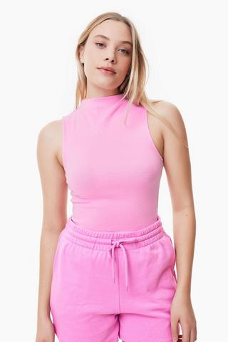 Ribbed Sleeveless Turtle Neck Top