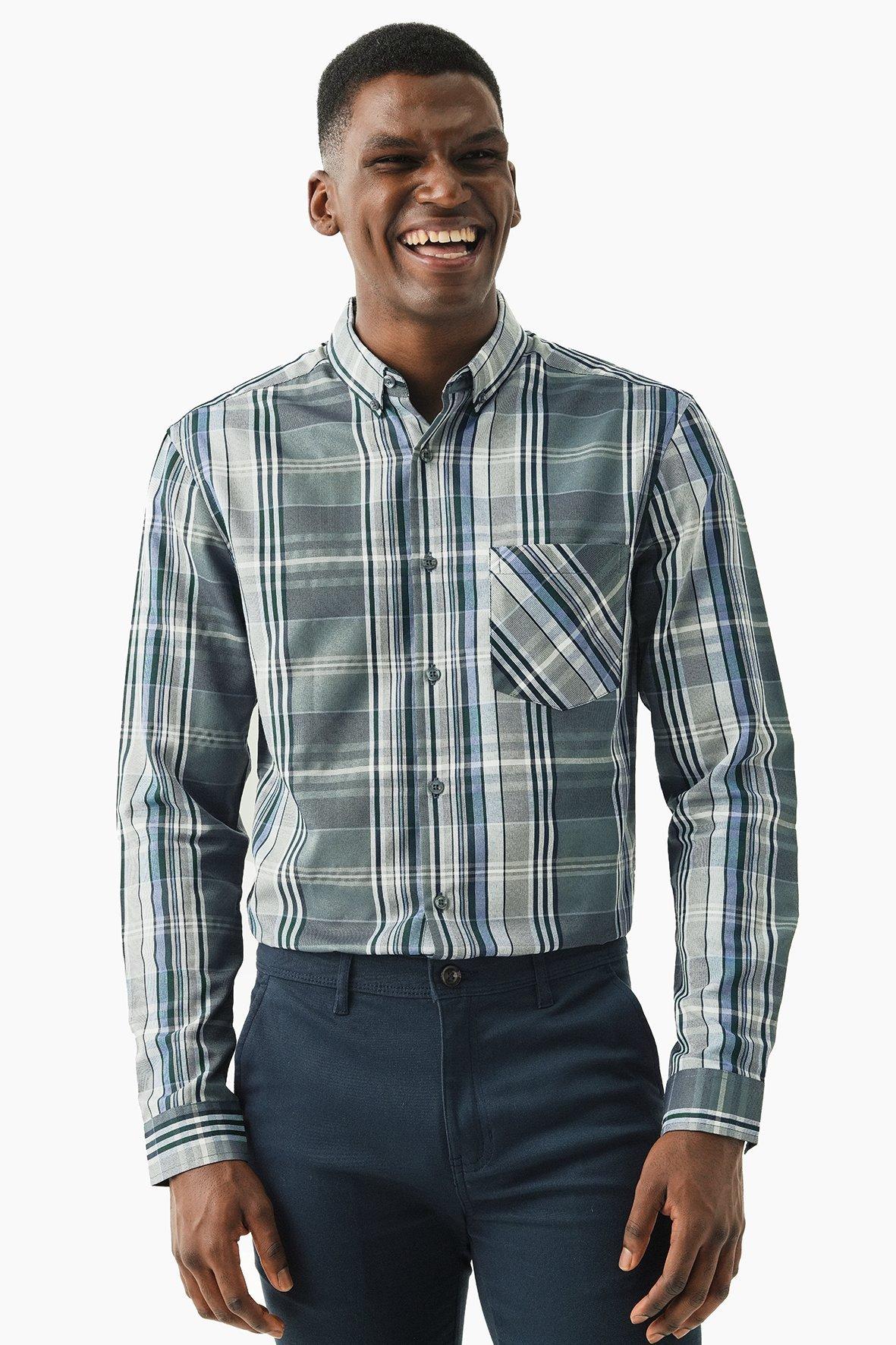 Onestroke Check Stand Collar Shirt