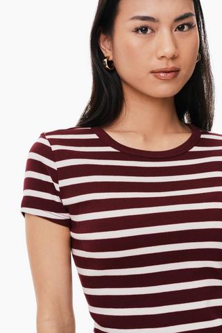 Stripe Ribbed Fitted Top
