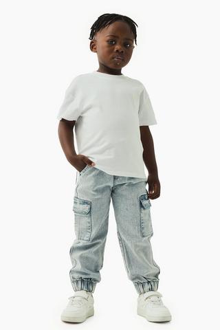 Denim Cargo Joggers