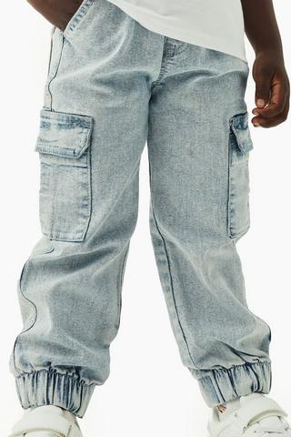 Denim Cargo Joggers
