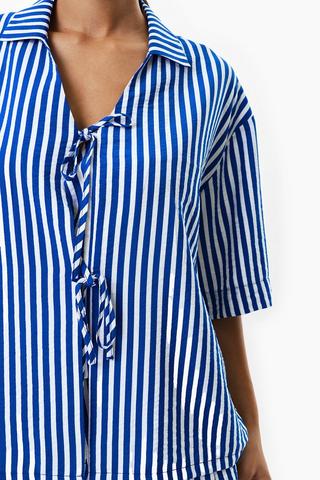 Front Tie Oversized Shirt