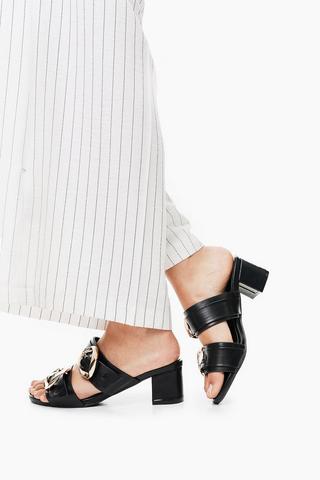 Buckle Detail Block Heel