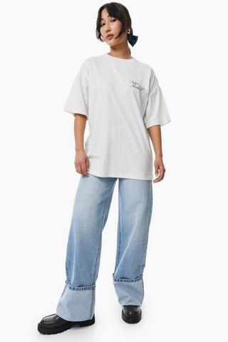 Wide Leg Turn Up Denim