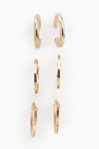 3 Pack Hoop Earrings