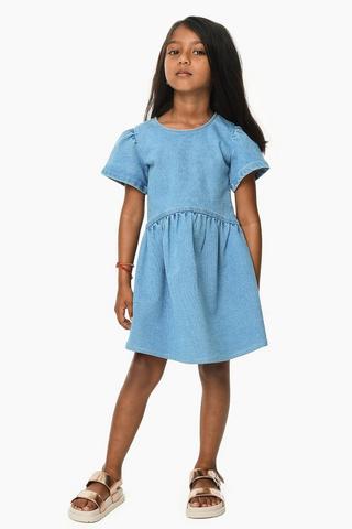 Denim Fit And Flare Dress