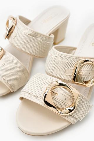 Buckle Detail Block Heel