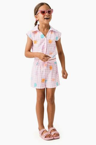 Checkerboard Pull On Shorts