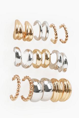 9 Pack Hoop Earrings