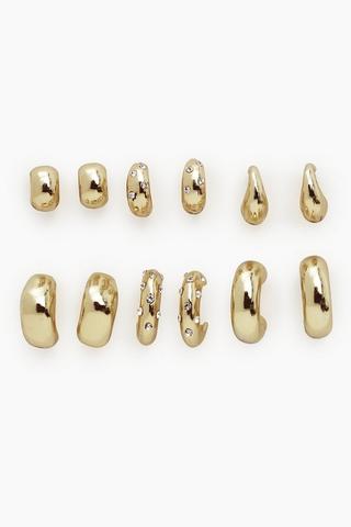 6 Pack Hoop Earrings